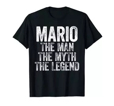 Футболка мужская Mario The Man Myth Legend чёрный