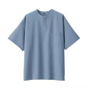 Футболка мужская MUJI Breathable Stretch Soccer Henley Neck с коротким рукавом из ткани AC1WAA4S Smoky Blue S