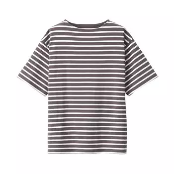 Футболка мужская MUJI Washed Thick Boat Neck Half Sleeve AB1MBA4S Dark Brown Pattern S