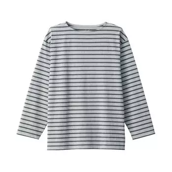 Футболка мужская MUJI Washed Thick Boat Neck Quarter Sleeve AB1NJA4A Grey Border S