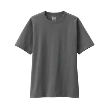 Футболка мужская MUJI Washed Thick Crew Neck Short Sleeve AB1MFA4S Dark Gray XL темно-серого