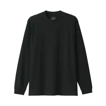 Футболка мужская MUJI Washed Thick Crew Neck Long Sleeve AB1MJA4S Black S чёрный