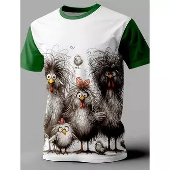 Футболка мужская повседневная с принтом Animal Funny Retro, уличная повседневная футболка для бара, с короткими рукавами и круглым вырезом, одежда для весны и лета S