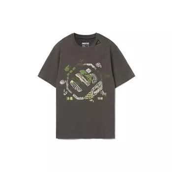 Футболка мужская повседневная спортивная Li Ning Badfive с круглым вырезом и принтом, цвет серый AHSR469-4 S