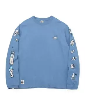 Футболка мужская Retro Space Adventure Brushed Blue [Chums] с длинным рукавом, размер L, размер Lt.