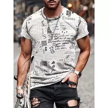 Футболка мужская с 3D-принтом и фирменным узором, летняя мужская и женская мода, все в простом стиле, свободная футболка с круглым вырезом S