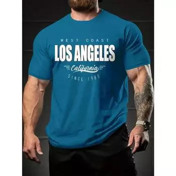 Футболка мужская с буквами и 3D-принтом, летняя, для спорта на открытом воздухе, мужская, повседневная, городская, модная, с коротким рукавом, повседневная, мужская футболка S