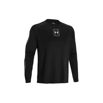 Футболка мужская с длинным рукавом и круглым вырезом Under Armour Letter Logo Printed Basketball Sports, черная 1383398-001 M