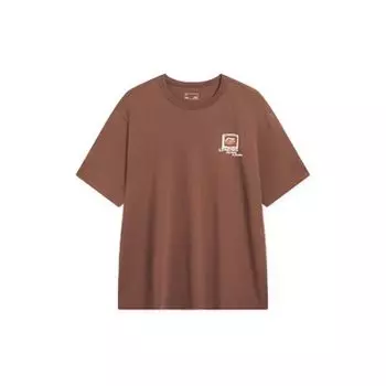 Футболка мужская с коротким рукавом и круглым вырезом Li Ning Sports Lifestyle Series с логотипом дерева, молочно-коричневая AHST447-6 L