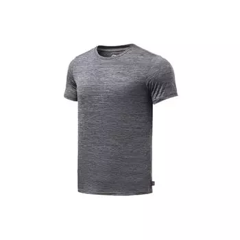 Футболка мужская с коротким рукавом и круглым вырезом из трикотажной спортивной футболки Li Ning Training Series серого цвета ATSR293-3 S