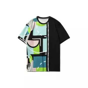 Футболка мужская с коротким рукавом и круглым вырезом Li Ning Wade Series Color Block Sports, черная AHSR231-4 L