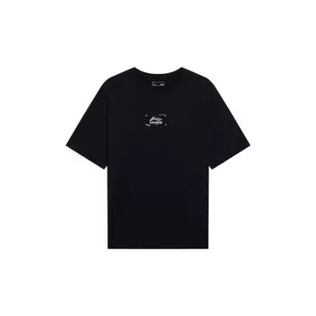 Футболка мужская с коротким рукавом и круглым вырезом Li Ning Sports Trend Series с логотипом, черная AHST005-3 M