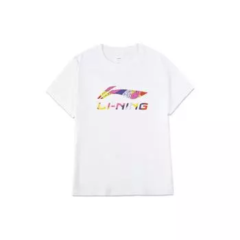 Футболка мужская с коротким рукавом и логотипом Li Ning, свободная, с круглым вырезом, белая, AHSU831-2 S