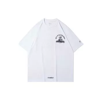 Футболка мужская с коротким рукавом из ткани с принтом в стиле милитари Li Ning Skateboard Series Talent Inquiry, стандартная белая AHSR627-2 XXL
