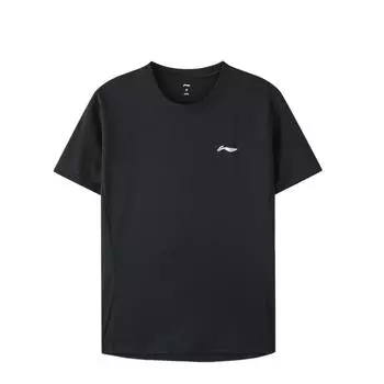Футболка мужская с круглым вырезом и логотипом Li Ning, черная YTST073-2 S