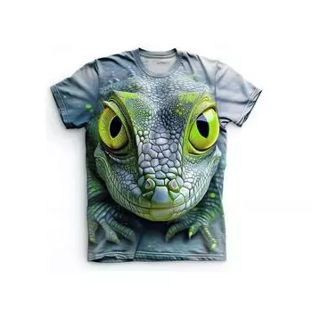 Футболка мужская с принтом лягушки 3D, летняя, уличная, повседневная, модная, свободная, удобная, с коротким рукавом, креативная футболка с изображением животных S