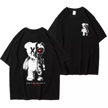 Футболка мужская с принтом «Половина плюшевого медведя, половина механического медведя» S