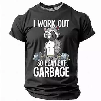 Футболка мужская с принтом животных, забавная, ретро, винтажная, повседневная, уличная, с 3D-принтом, с коротким рукавом и круглым вырезом, одежда на весну и лето S