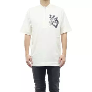 Футболка мужская с застежкой-молнией на половину шеи IA3109 HZ SS S [Wisely] / Off-White [Товар] белый