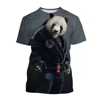 Футболка мужская спортивная повседневная с принтом Animal Brazilian Jiu-Jitsu Combat Summer с коротким рукавом и круглым вырезом, свободного покроя, в стиле Харадзюку S