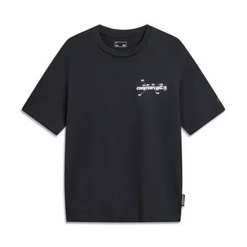Футболка мужская спортивная с коротким рукавом Li Ning CF Letter с круглым вырезом, черная ATSU597-1 XXL