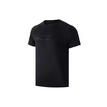 Футболка мужская спортивная с коротким рукавом Li Ning Training Series с круглым вырезом, черная ATSR387-5 M
