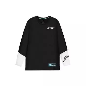 Футболка мужская тренировочная Li Ning Cba Series с цветными блоками и круглым вырезом, с коротким рукавом, черная ATLR101-2 L