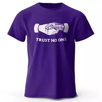 Футболка мужская Trust No One Printed из хлопка, 100% хлопок, Harajuku, свободные футболки с забавным принтом для мужчин и женщин, летние топы S бежевый