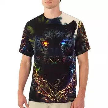 Футболка мужская уличная свободная с круглым вырезом и принтом в виде мультяшного свирепого инопланетянина 3D S