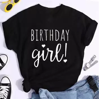 Футболка на день рождения «It s My Birthday» женская футболка повседневная футболка с рисунком на день рождения футболка с коротким рукавом для вечеринки повседневные женские топы футболки S