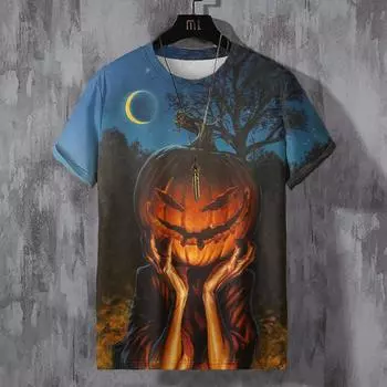 Футболка на Хэллоуин Мужская футболка с принтом призрака 3D-принт S