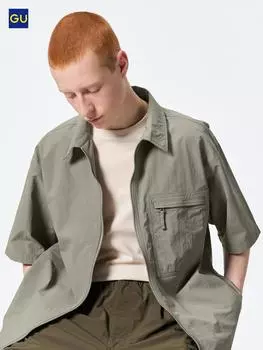 Футболка на молнии из нейлона Uniqlo Gu, часть 5 31 BEIGE/MEN S