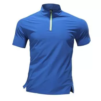 Футболка на молнии мужская с короткими рукавами из шелка, быстросохнущая, для бега, фитнеса, эластичная, дышащая, повседневная, спортивная, с воротником-стойкой XXXXL белый