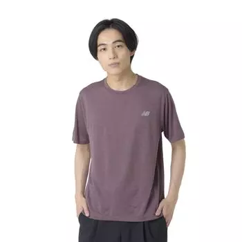 Футболка NB Athletics Run с коротким рукавом для бега сухая, отводящая пот, быстросохнущая, LRC [New Balance] (МТ41253) Мужской (Солодка Вереск)
