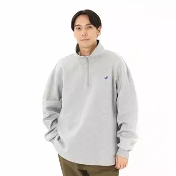 Футболка New Balance Double Face Half Zip с длинным рукавом Ag Athletic Grey Amt45682 Ag S