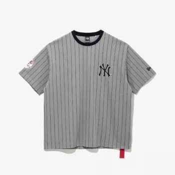 Футболка New Era M New Era с коротким рукавом Cqk 14679809 Mlb New York Yankees Stripe Футболка серая L