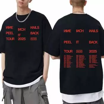 Футболка Nine Inch Nails Peel It Back Tour 2025 для мужчин и женщин, новые футболки, летняя футболка High Street Y2K, высококачественная мягкая хлопковая одежда XS синий