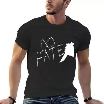 Футболка No Fate, новые винтажные мужские футболки с графическим рисунком, летние повседневные модные свободные топы с коротким рукавом и круглым вырезом, футболка мужская XS