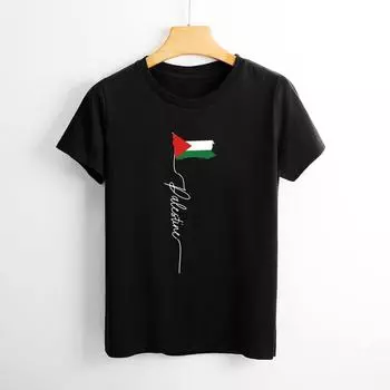 Футболка Nome da Palestina с принтом Mapa da Bandeira, повседневная футболка с короткими рукавами и женским принтом, размер S-4XL S