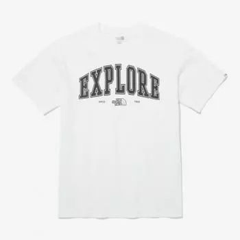 Футболка North Face Explorer с коротким рукавом, круглая, Nt7uq50j, белая 085(XS)