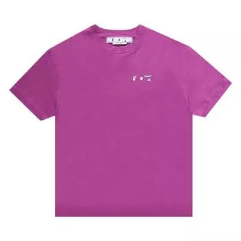 Футболка Off-White Swimming Man, фуксия/белый, женские топы, розовый OWAA089F22JER0013201 S