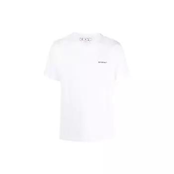 Футболка Off-White Wave Diag Белые мужские топы OMAA027F22JER0160110 S