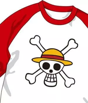 Футболка One Piece Pirate Flag Raglan Red x White Размер L