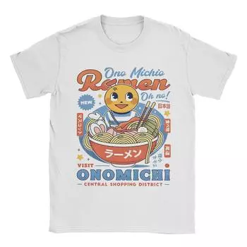 Футболка Ono Michio Ramen Yakuza для мужчин, хлопковые топы, рубашки Ullzang с круглым вырезом и коротким рукавом S