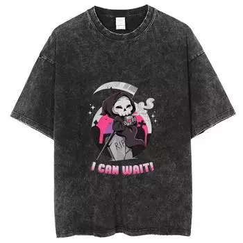 Футболка оверсайз Devil Bully Хлопковая футболка Мужская футболка Y2K Одежда Топ Футболка S