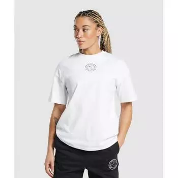 Футболка оверсайз GYMSHARK Legacy белая B7A4V WB57 S