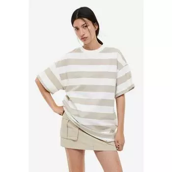 Футболка HM Oversized в темно-серую полоску 1061299027
