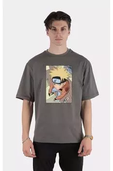 Футболка оверсайз из копченого 100% хлопка с круглым вырезом Da-tte-ba-yo!