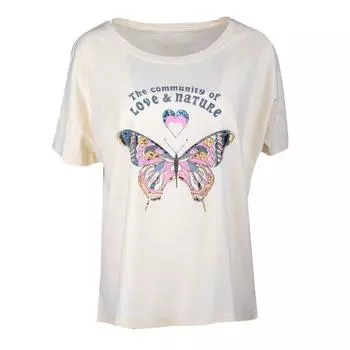 Футболка оверсайз с принтом бабочки Erika Женский CORLEONE S светло-желтого