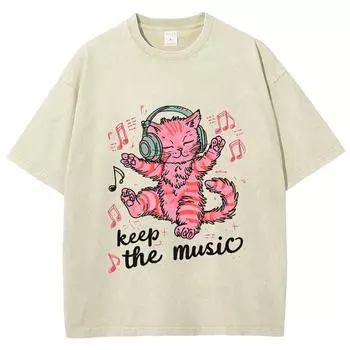 Футболка Оверсайз С Принтом Ретро Панк Футболка Для Мужчин Женщин Взрослых 100% Хлопок Харадзюку Повседневная Уличная Одежда S
